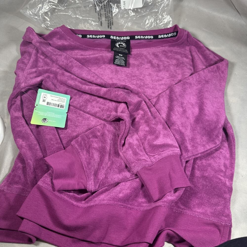 Sea-Doo Women’s Crew Terry Sweatshirt Violet Pullover Size Medium NEW CC1